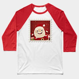 Christmas Santa Stamp Baseball T-Shirt